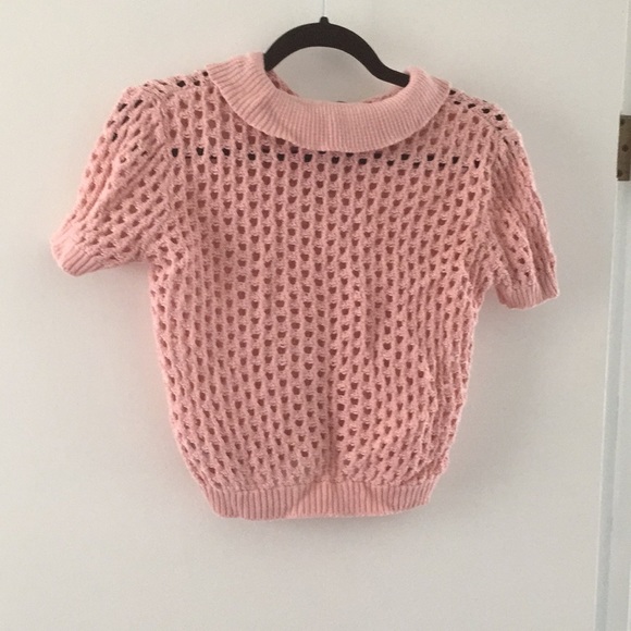 American Apparel pink knit polo - Picture 2 of 4